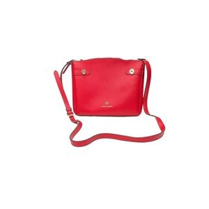 Nanette Lepore Red Pebble Leather Shoulder Bag. 9”W x 8”H x 2”D